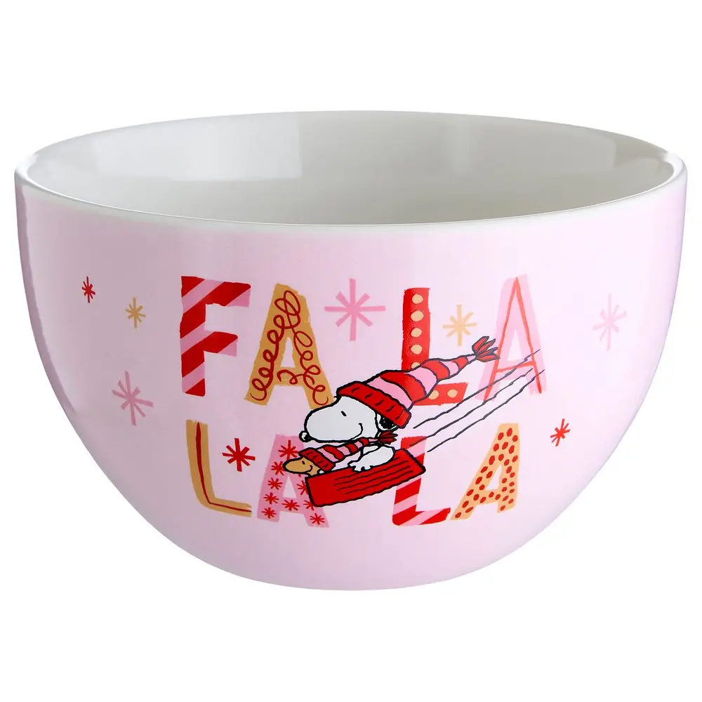 PEANUTS Miska "FaLaLaLa" 600 ml - sv. růžová