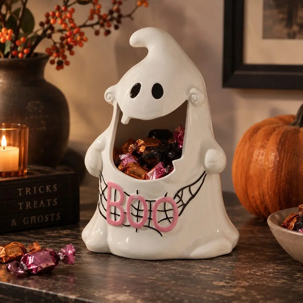 HALLOWEEN Dóza duch 28 cm - bílá