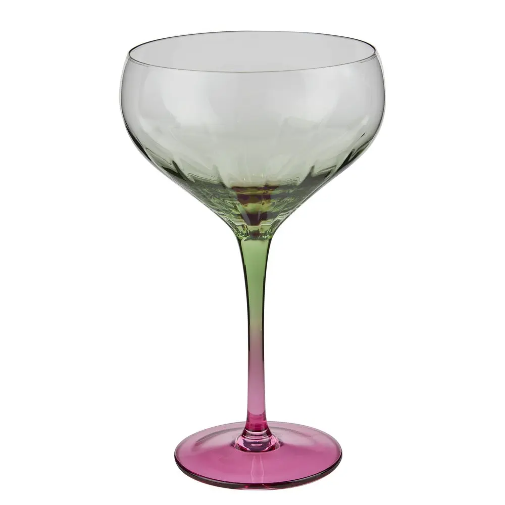 DIVINE Sklenice na koktejly 380 ml - zelená/růžová