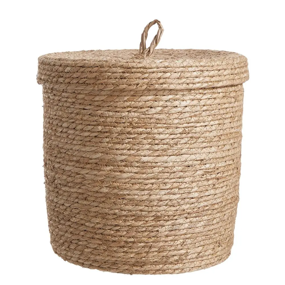 RUSH ROPE Koš kulatý s víkem 35 cm