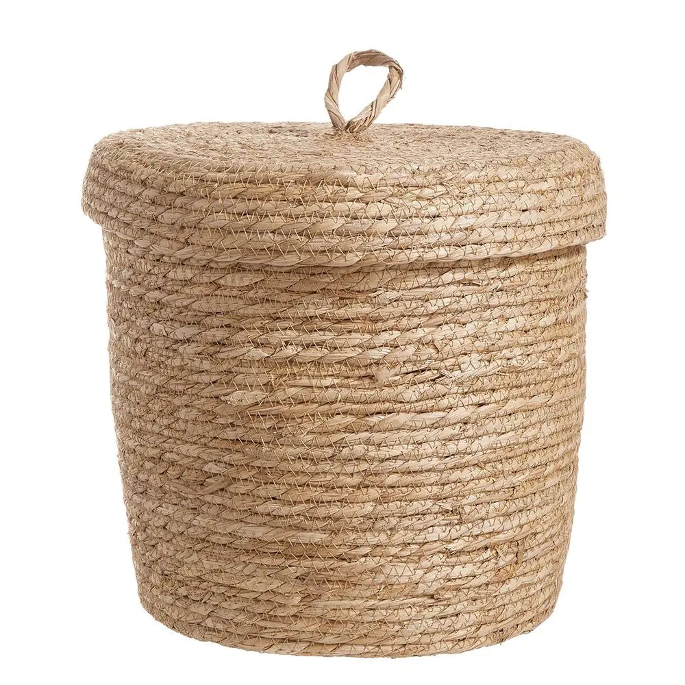 RUSH ROPE Koš kulatý s víkem 30 cm