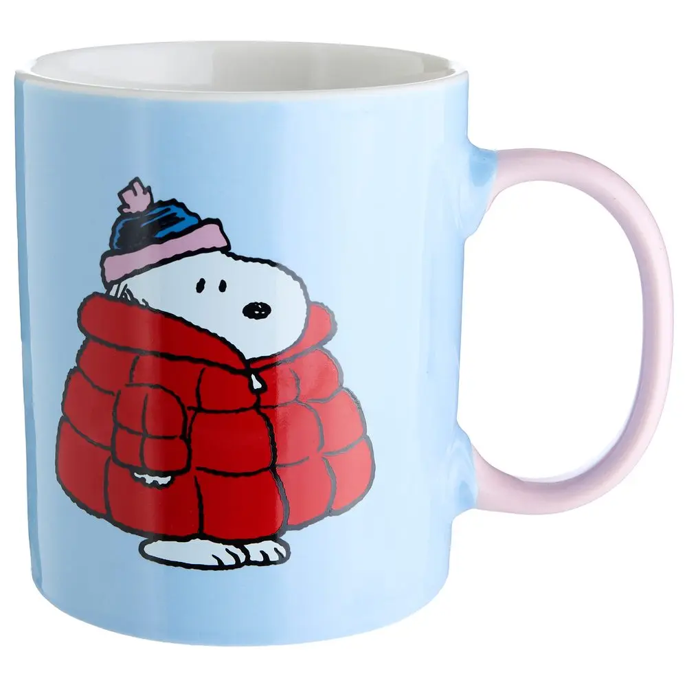 PEANUTS Hrnek Snoopy v kabátku 380 ml - sv. modrá