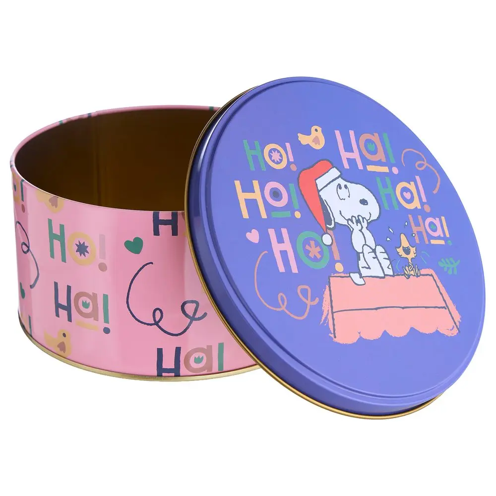PEANUTS Dóza kulatá "HoHoHo" 13,5 cm - růžová/modrá