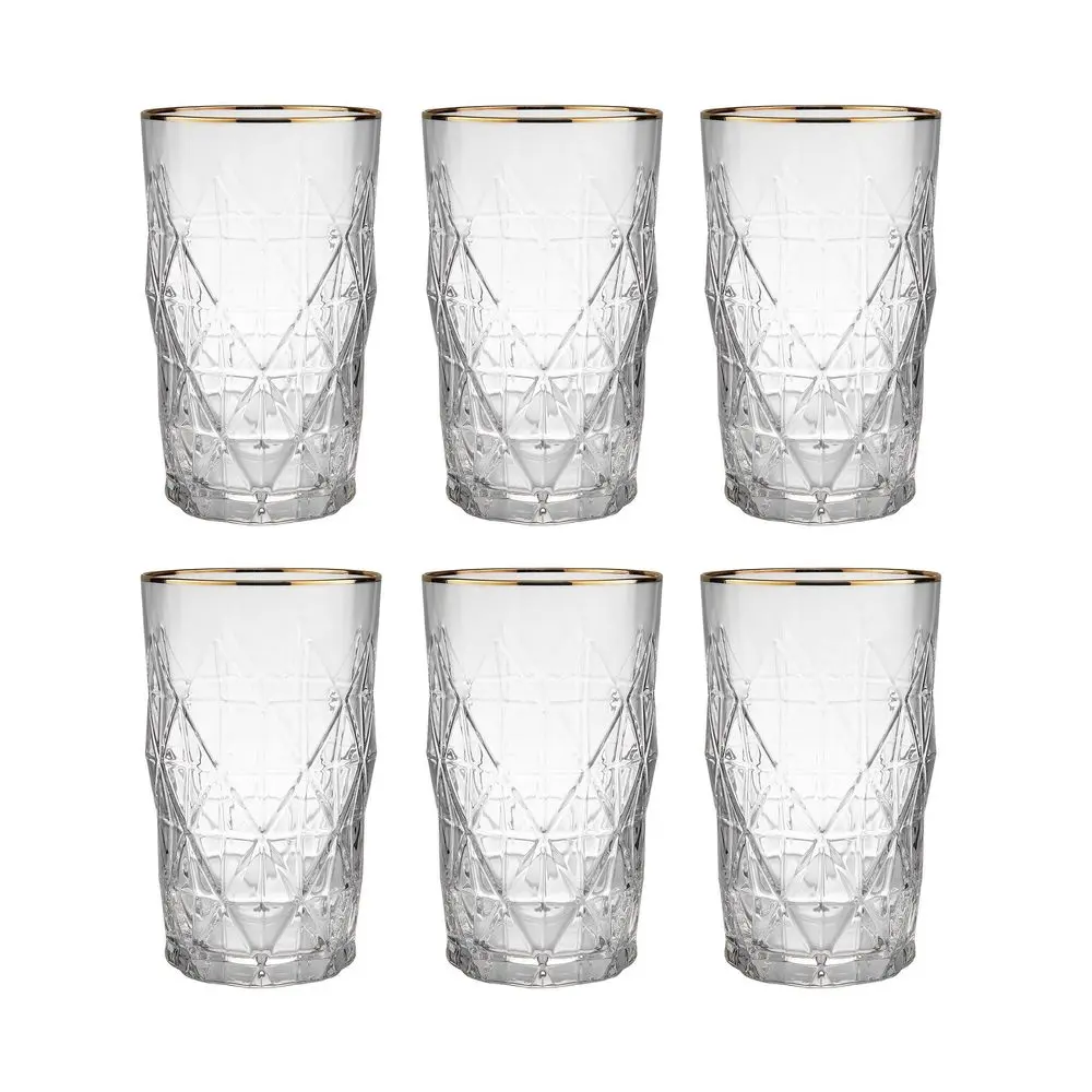 UPSCALE Sklenice na long drink se zlatým okrajem 460 ml - 6 ks