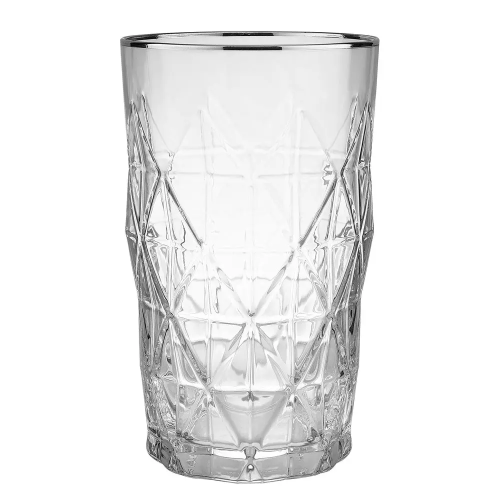 UPSCALE Sklenice na long drink se stříbrným okrajem 460 ml