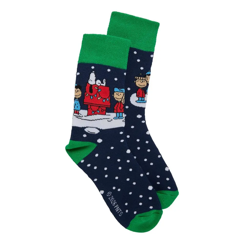 PEANUTS Ponožky sněhová nadílka vel. 35-38 - černá/zelená