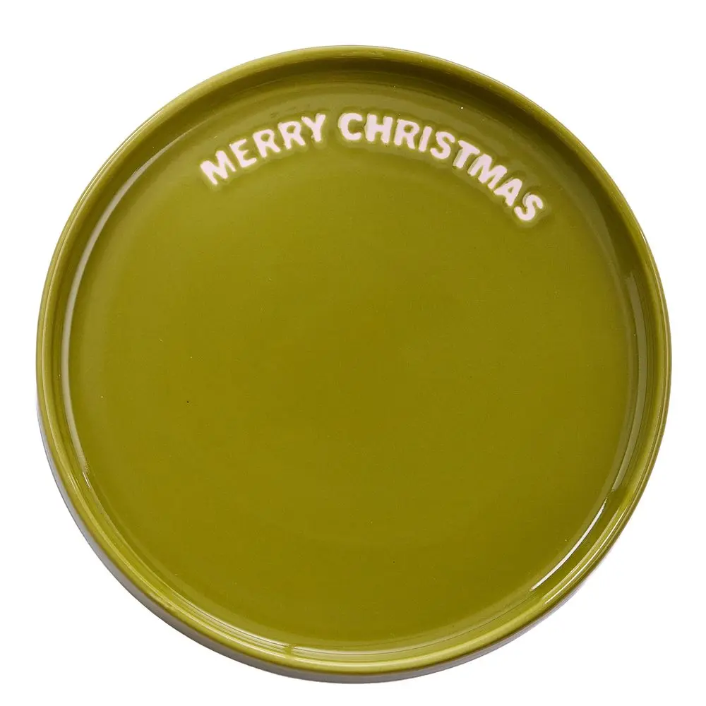 GOOD VIBES Talíř "Merry Christmas" 15 cm - zelená