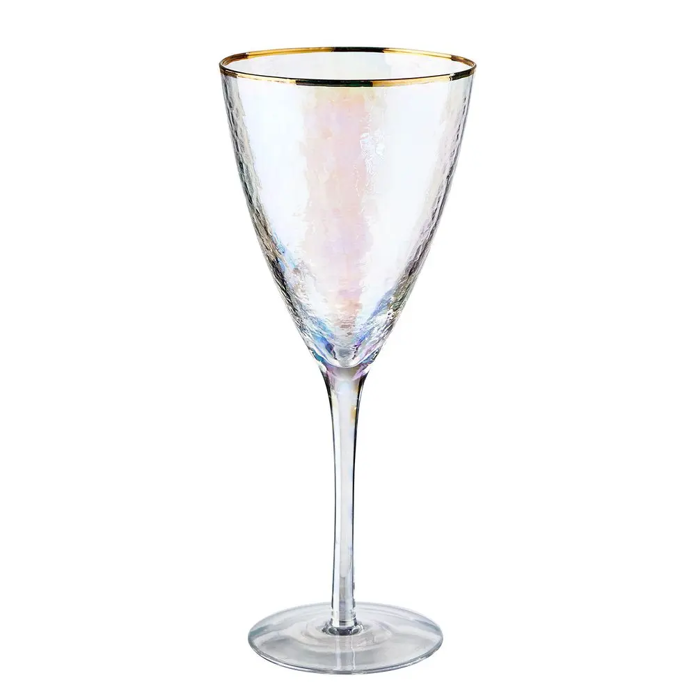 SMERALDA Sklenice na víno se zlatým okrajem 400 ml