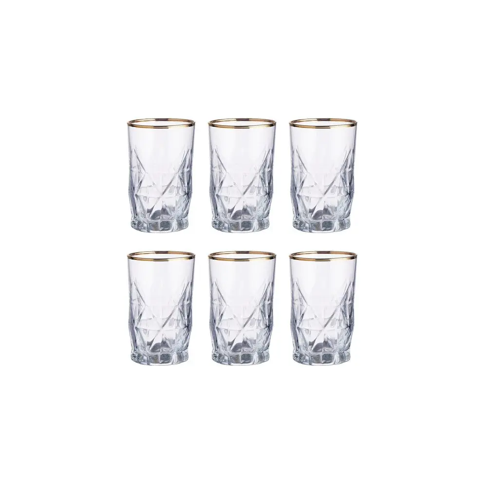 UPSCALE Sada sklenic na panáka se zlatým okrajem 110 ml 6 ks