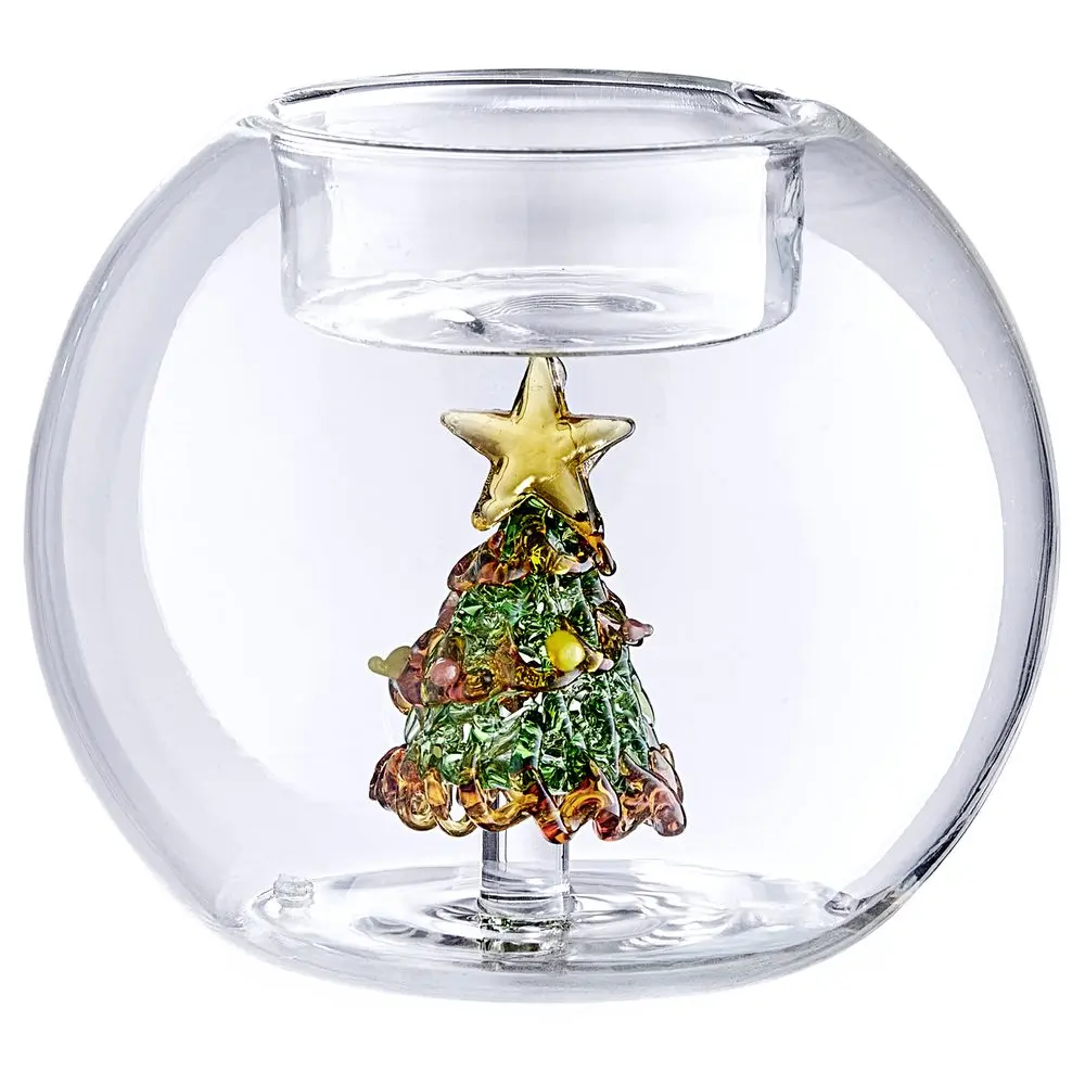 MERRY & BRIGHT Svícen na čajovou svíčku stromeček 8 cm