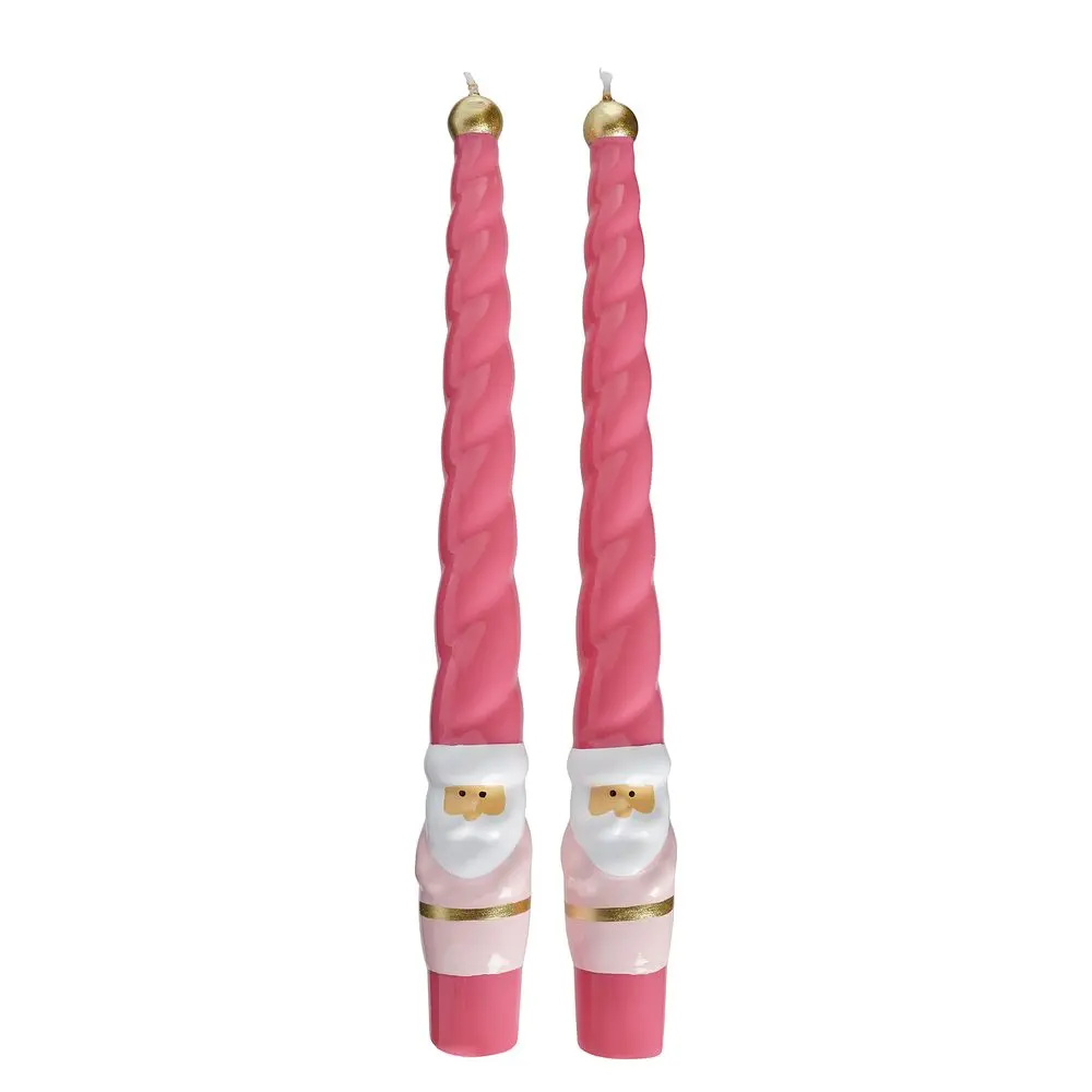 TWISTED Sada svíček Santa 2 ks 27 cm - růžová