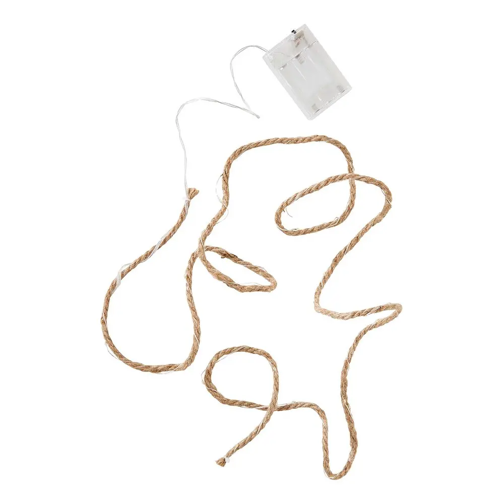 FARMHOUSE Světelný řetěz s USB přírodní lano 20 světel