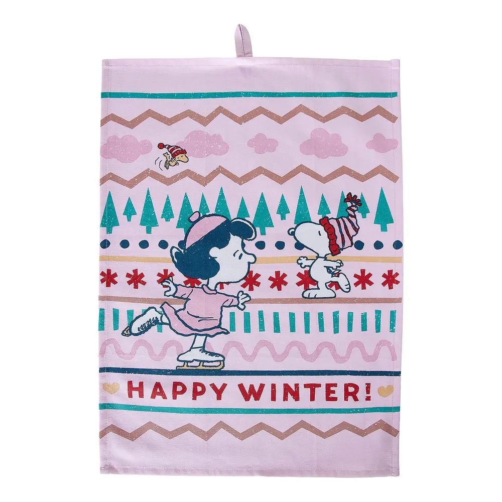 PEANUTS Utěrka "Happy Winter" - sv. růžová