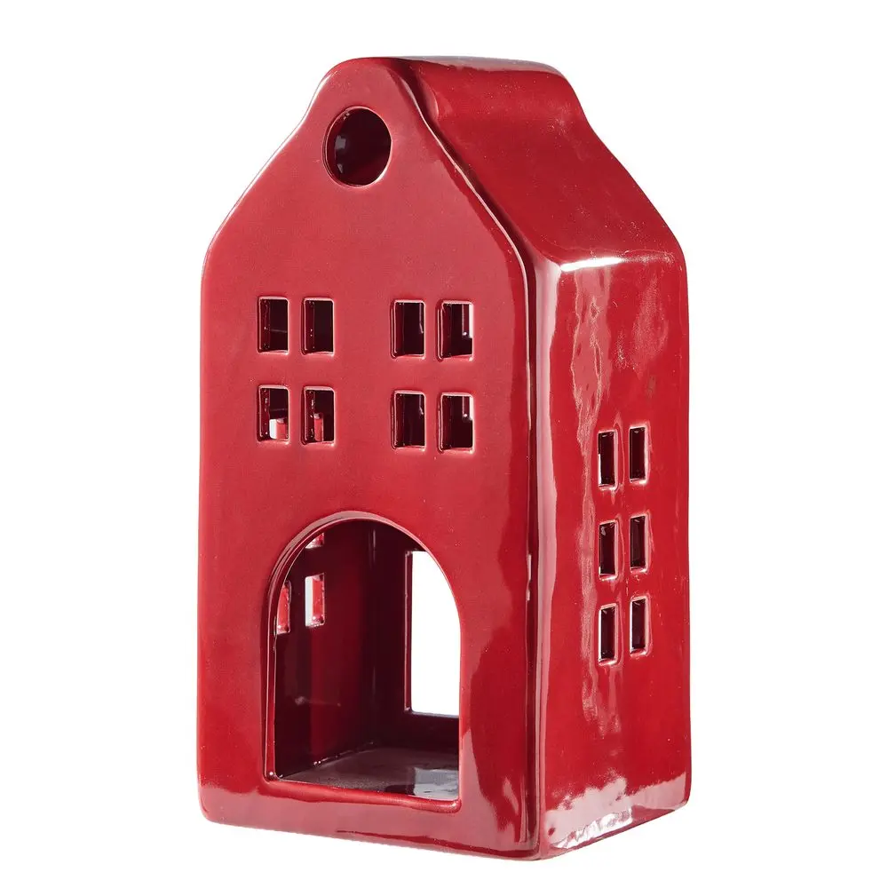 DELFT Keramický svícen na čajovou svíčku 18 cm - červená