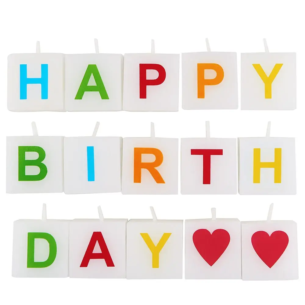 LOVE LETTERS Svíčka Happy Birthday 15 dílů