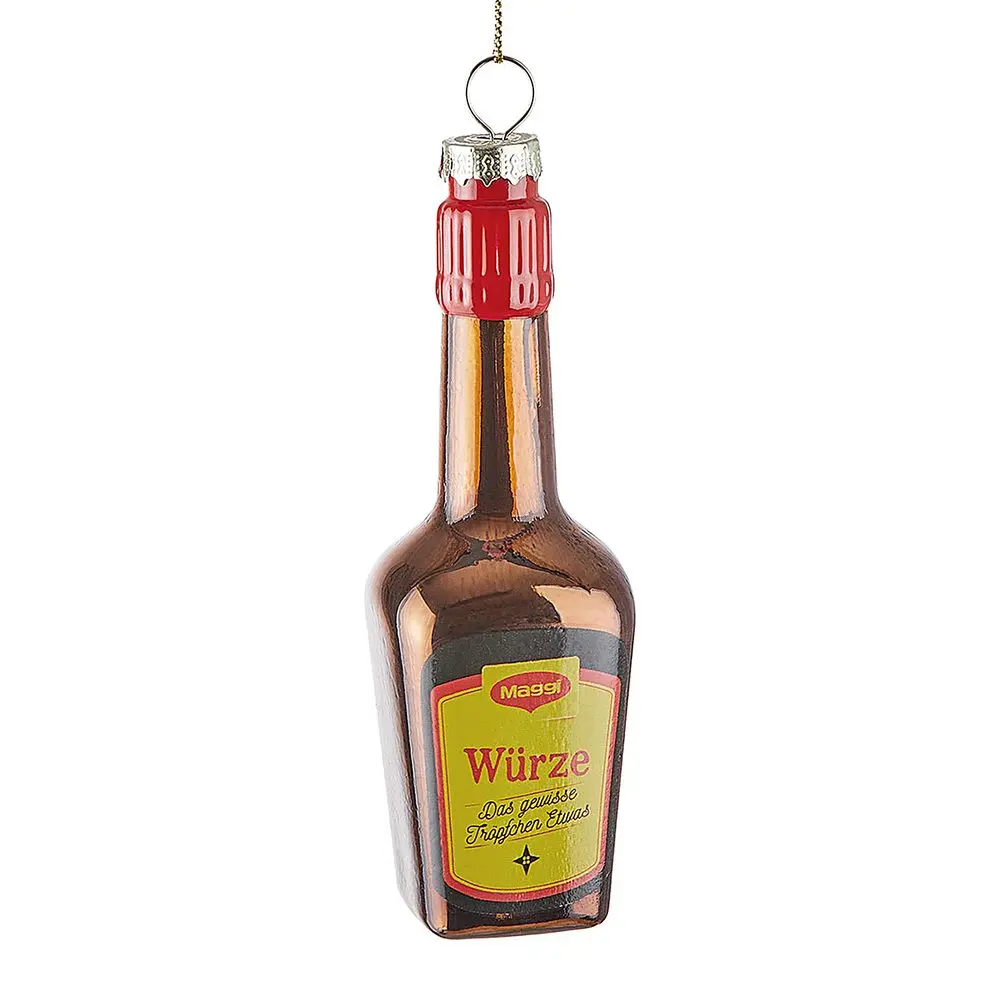 HANG ON Skleněná ozdoba lahev maggi