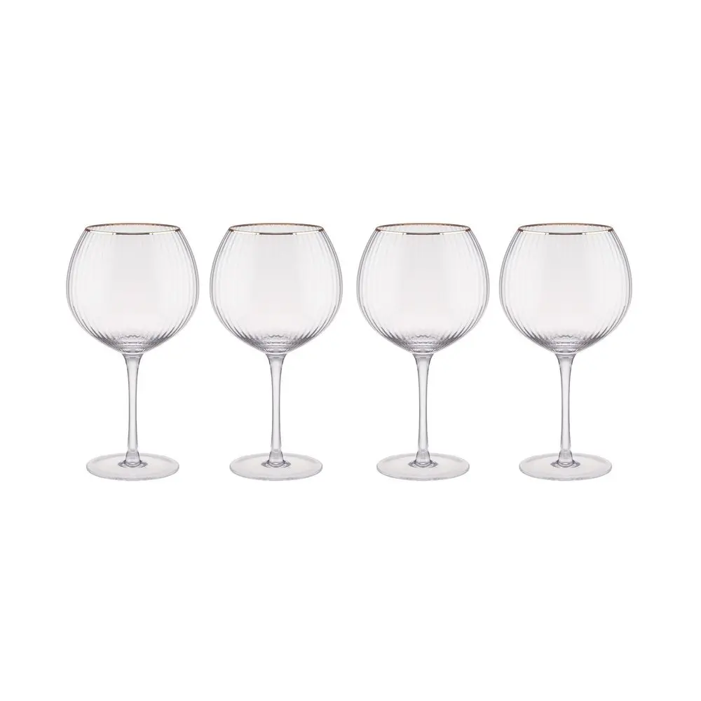 GOLDEN TWENTIES Sada sklenic na gin se zlatým okrajem 650 ml 4 ks