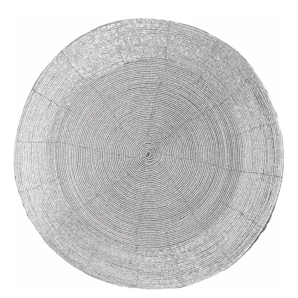 SHINE ON Prostírání s perlami 35 cm - stříbrná