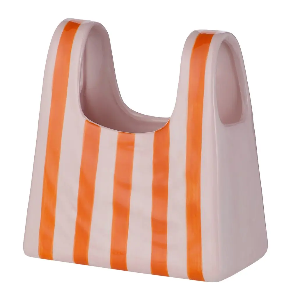 SHOPPING BAG Váza pruhy - oranžová