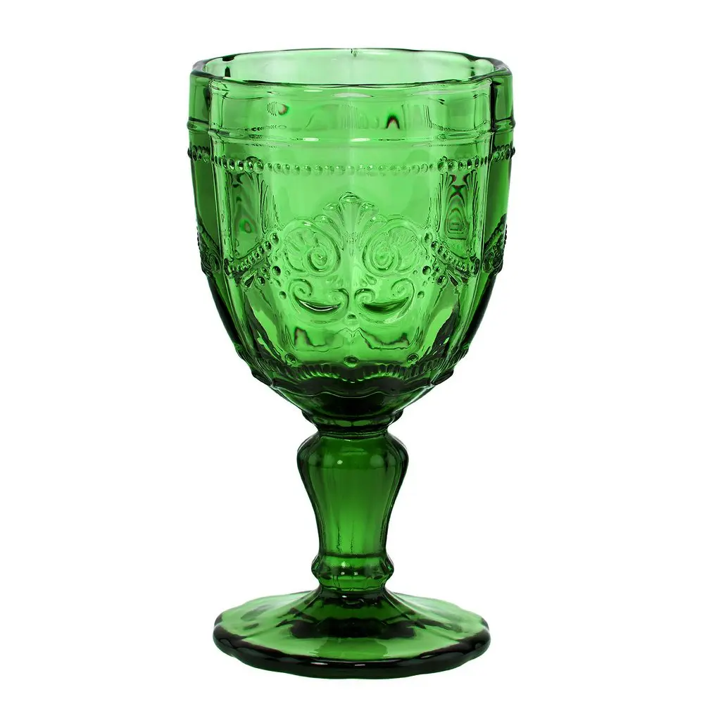 VICTORIAN Sklenice na stopce 230 ml - tm. zelená