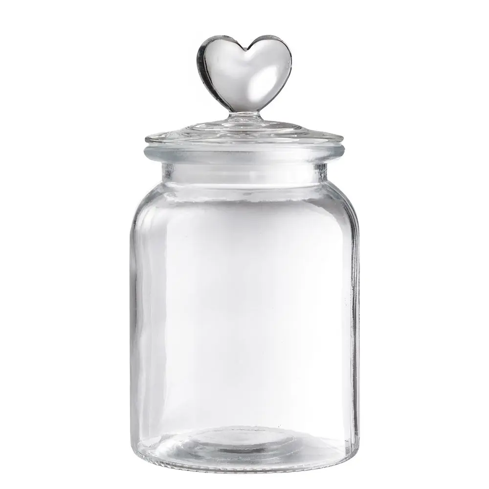 SWEET HEART Dóza skleněná srdce 1000 ml