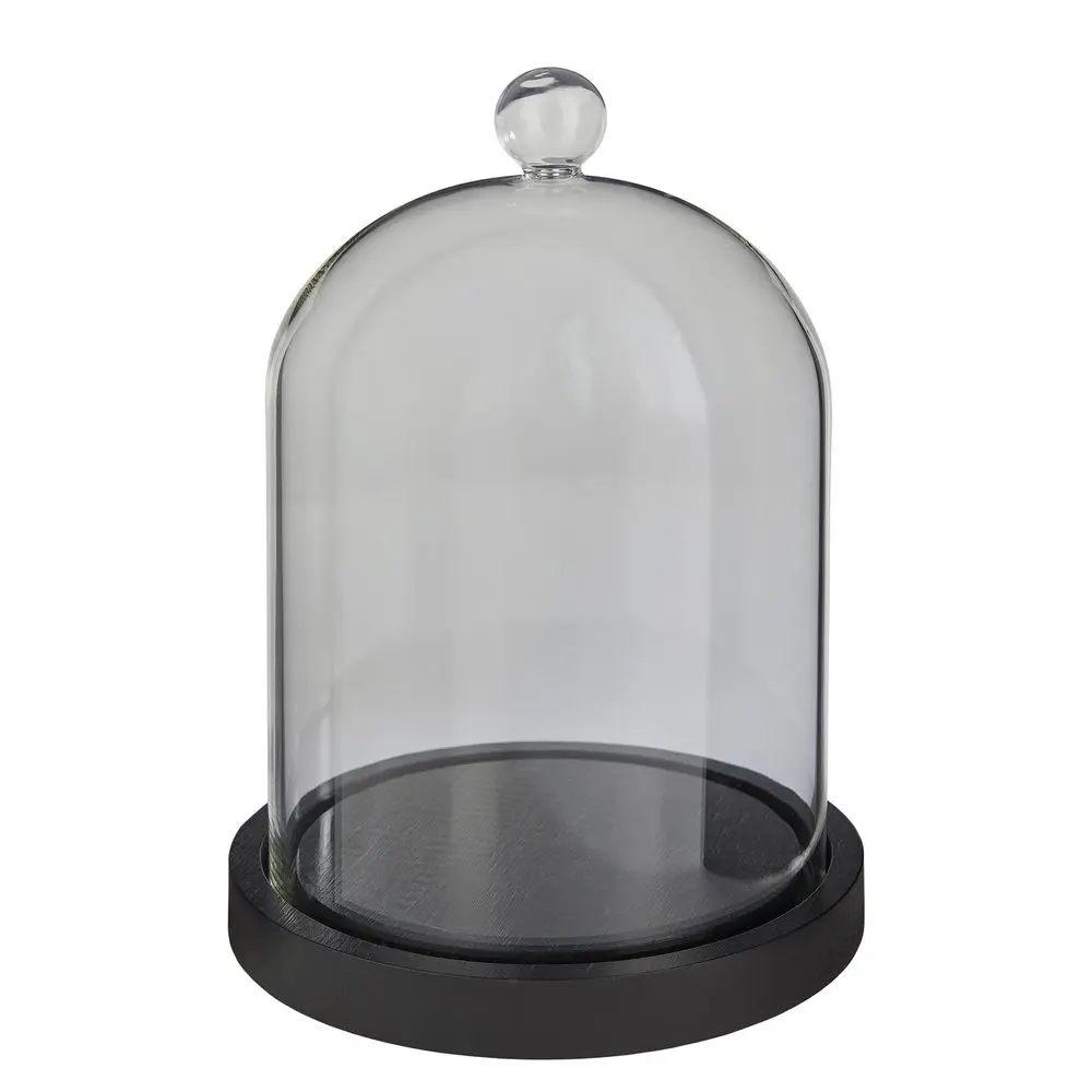 DOME Skleněný poklop na svíčky s podstavcem 20 cm - černá