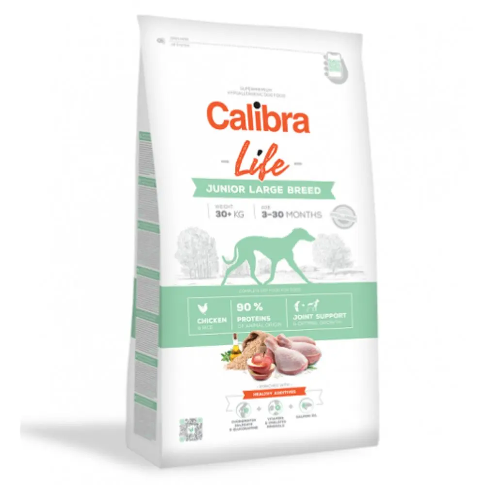 Minimální trvanlivost do 9.8. 2026: Calibra Dog Life Junior Large Breed Chicken 12 kg | P59667