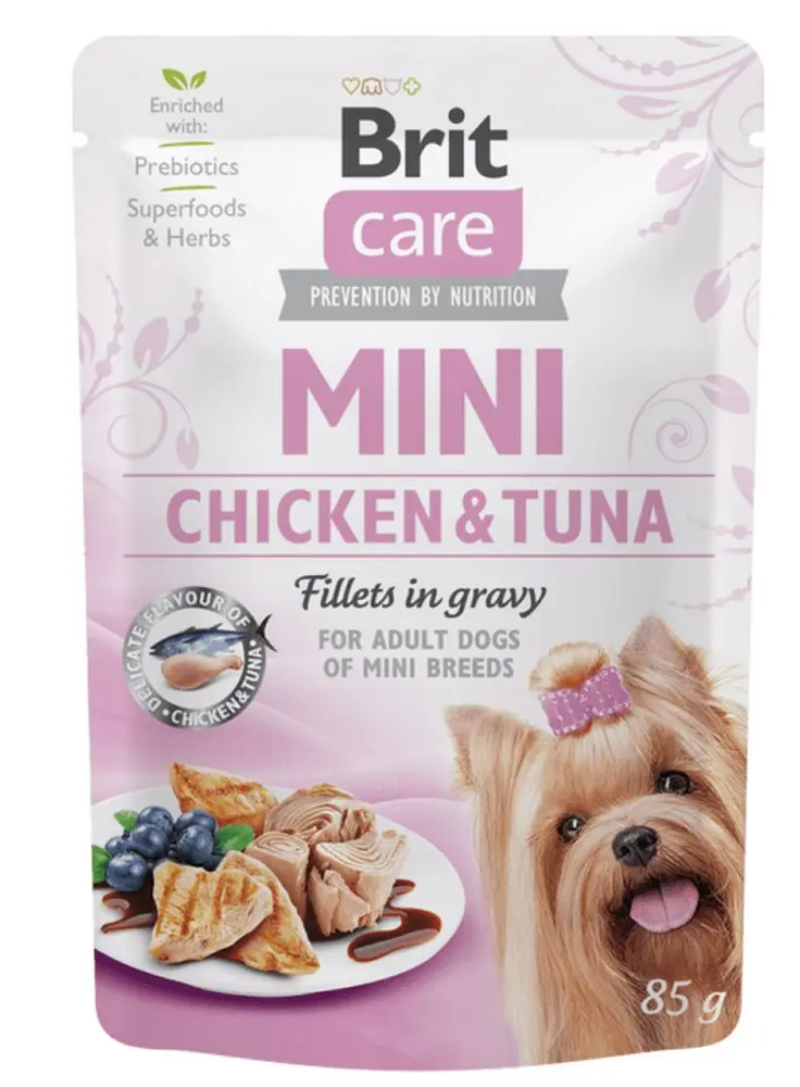 Brit Care Dog kapsička Mini Chicken & Tuna fillets in gravy 85 g | Kapsička pro psy | P58001