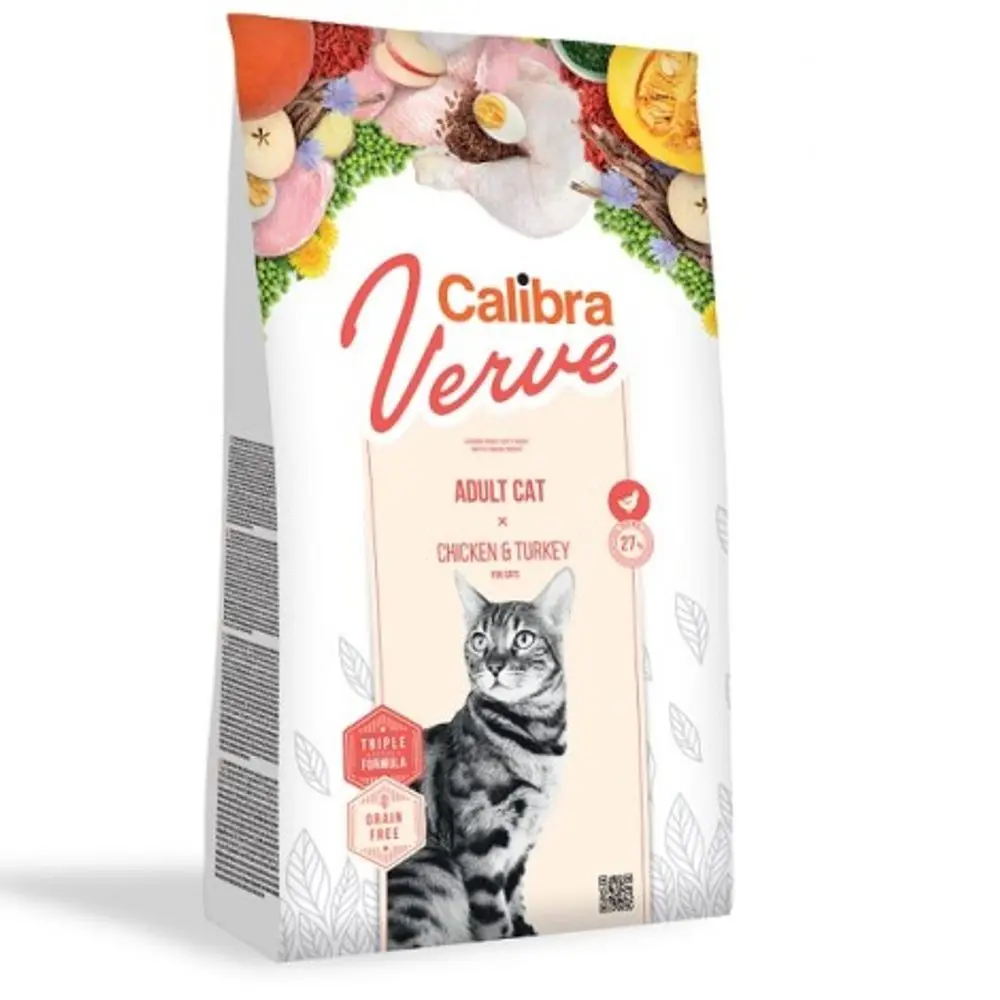 Minimální trvanlivost do 17.2. 2026: Calibra Cat Verve GF Adult Chicken & Turkey 3,5 kg | P59344