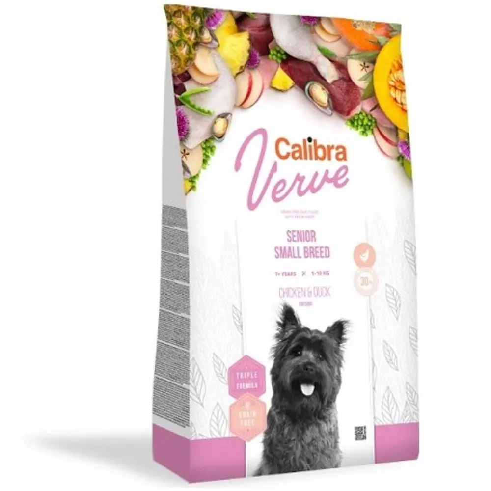 Expirace 17.9. 2026: Calibra Dog Verve GF Senior Small Chicken & Duck 1,2 kg | Granule pro psy | P59628