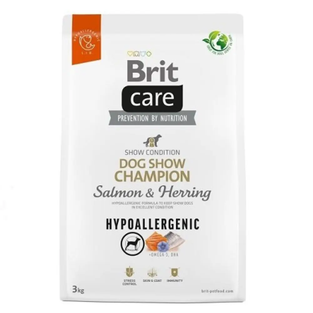 Brit Care Dog Hypoallergenic Dog Show Champion Salmon & Herring 3 kg | Granule pro psy | P56964