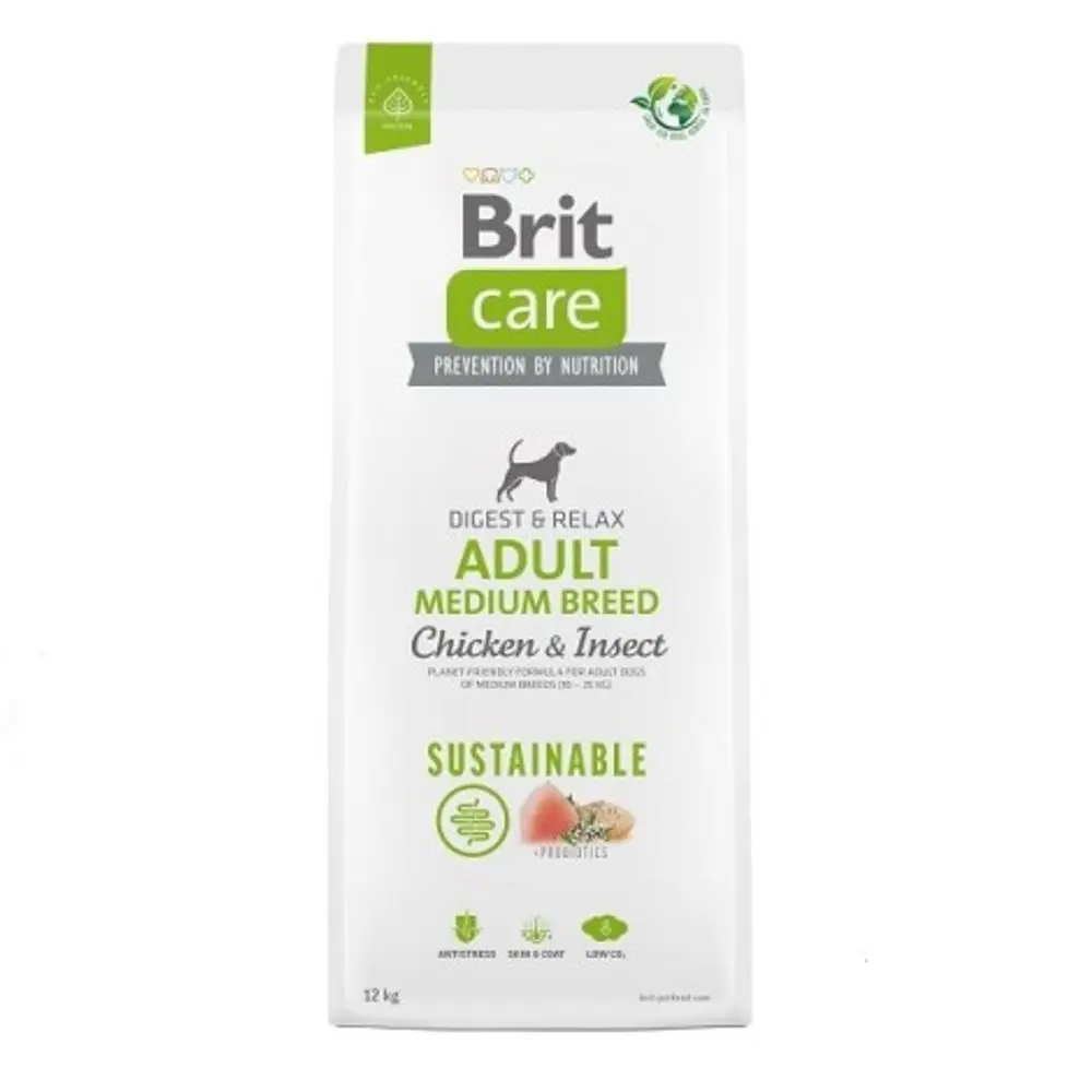 Brit Care Dog Sustainable Adult Medium Breed Chicken & Insect 12 kg | Granule pro psy | P56926