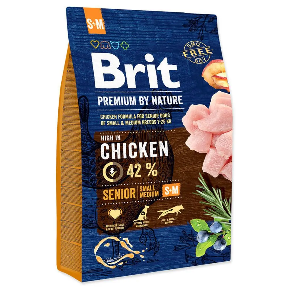 Brit Premium by Nature Senior S+M 3 kg | Granule pro psy | P56992
