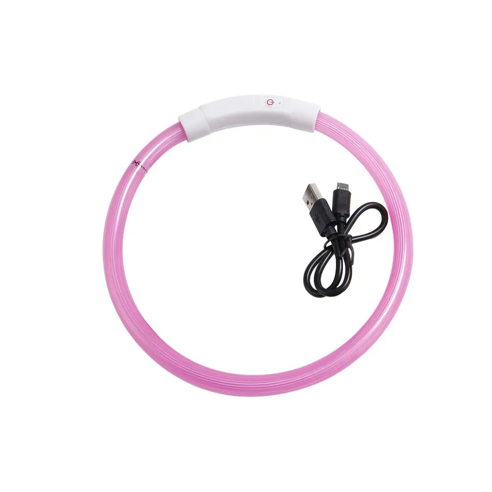 Reedog Full Light USB dobíjecí svítící obojek pro psy a kočky - růžová - S | P45833