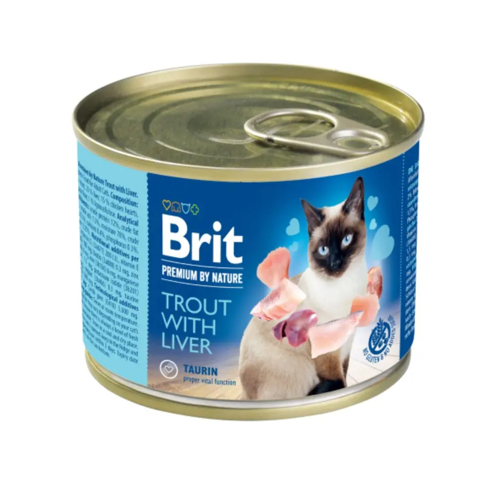 Brit Premium Cat by Nature konzerva Trout & Liver 200 g | Konzerva pro kočky | P58060