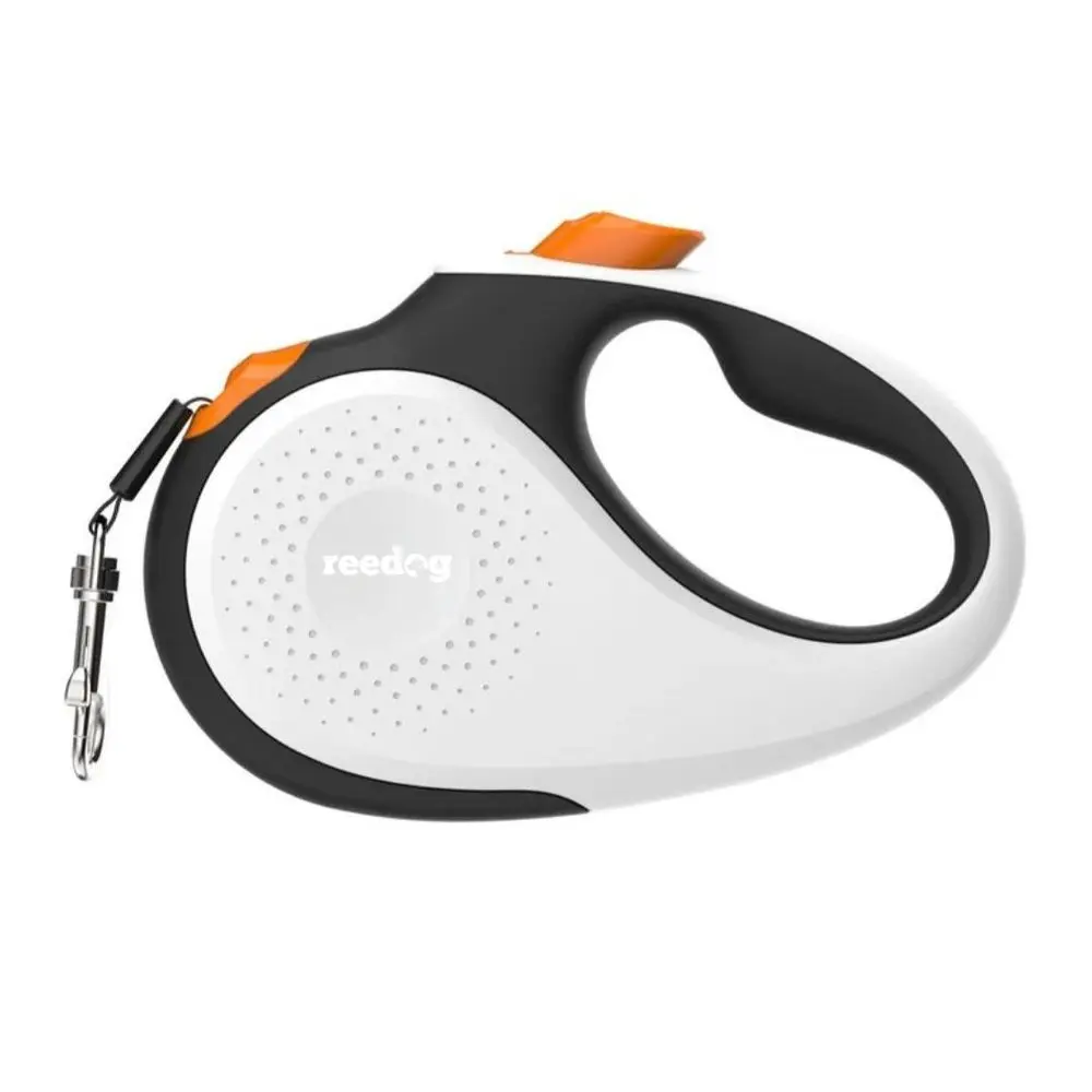 Reedog Senza Premium samonavíjecí vodítko L 50kg / 5m páska / bílé s oranžovou | P43732