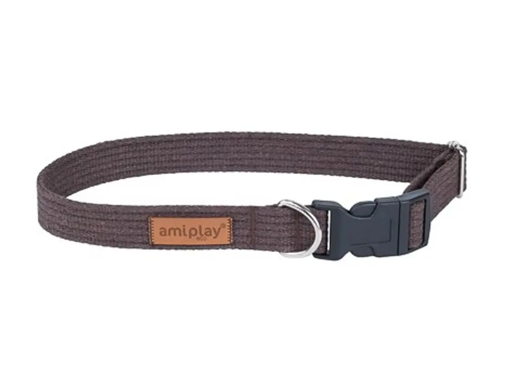 Amiplay Obojek nastavitelný Cotton hnědý | Obojky pro psy - S | P58933