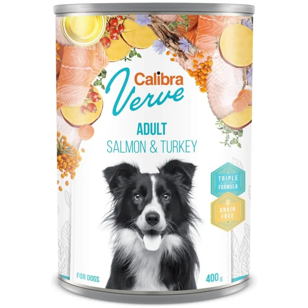 Calibra Dog Verve konzerva GF Adult Salmon & Turkey 400 g | Konzerva pro psy | P58048