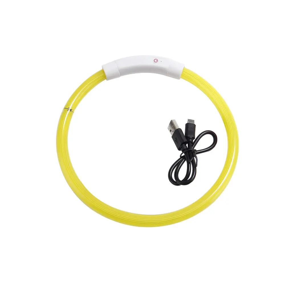 Reedog Full Light USB dobíjecí svítící obojek pro psy a kočky - žlutá - M | P45823