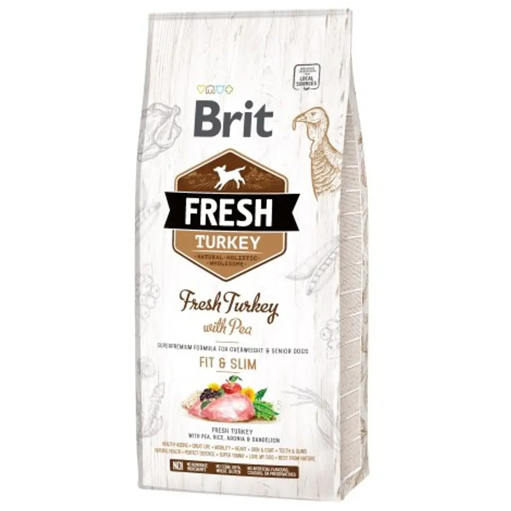 Minimální trvanlivost do 23.7. 2026: Brit Fresh Turkey & Pea Adult Fit & Slim 12 kg | P59709