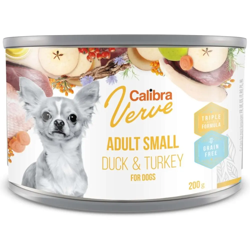 Calibra Dog Verve konzerva GF Adult Small Duck & Turkey 200 g | Konzerva pro psy | P58044