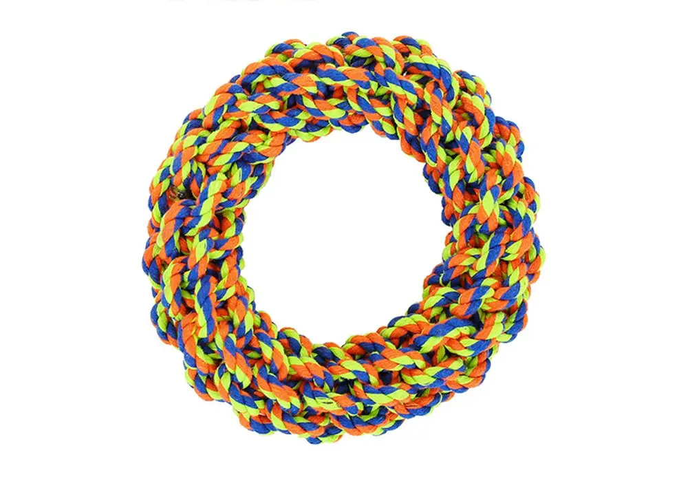 Reedog přetahovadlo kruh žlutý, pletená hračka pro psy, 19 cm | P55330