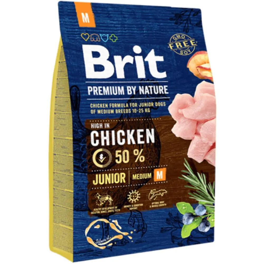 Expirace 21.8. 2026: Brit Premium by Nature Junior M 3 kg | Granule pro psy | P59677