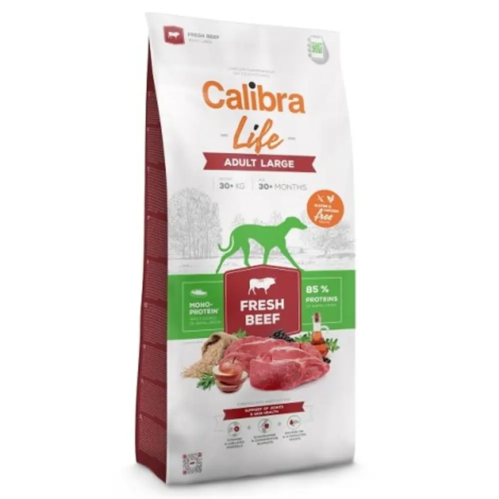 Minimální trvanlivost do 9.8. 2026: Calibra Dog Life Adult Large Fresh Beef 12 kg | P59692