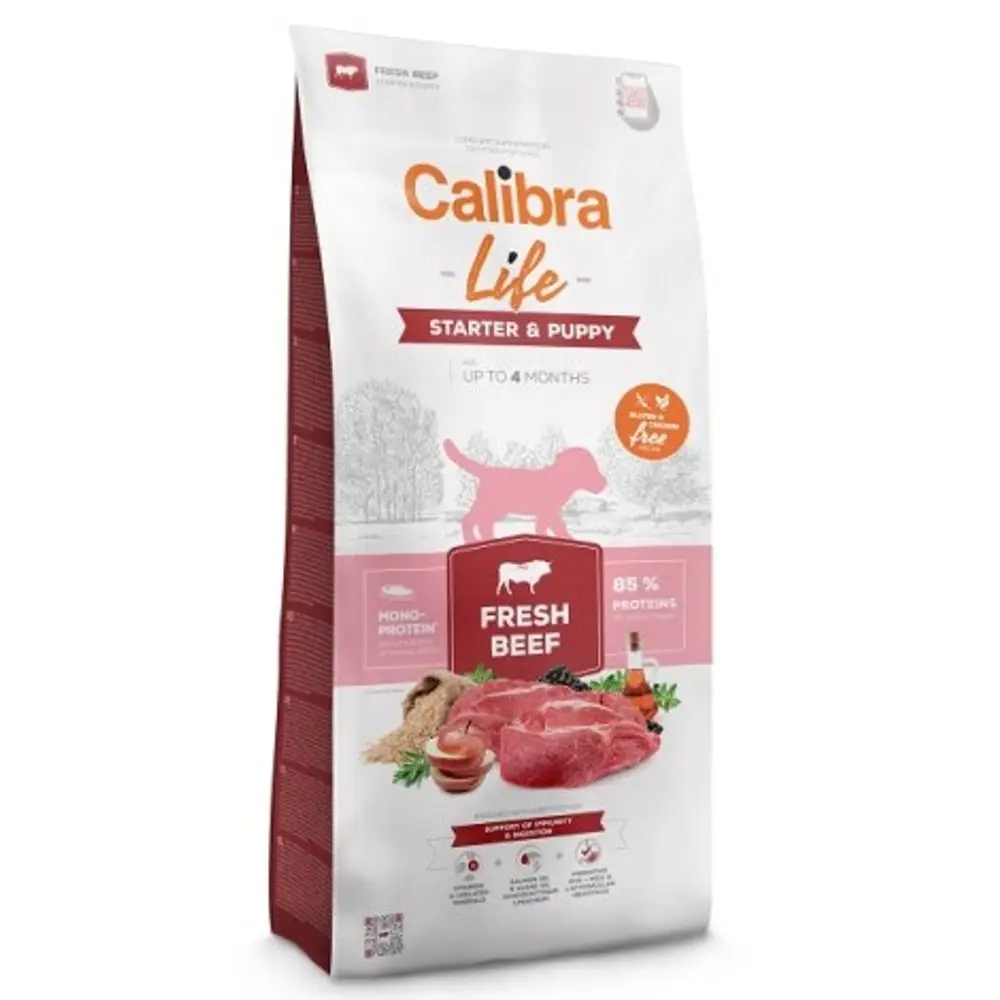 Minimální trvanlivost do 9.2. 2026: Calibra Dog Life Starter & Puppy Fresh Beef 12 kg | P59319
