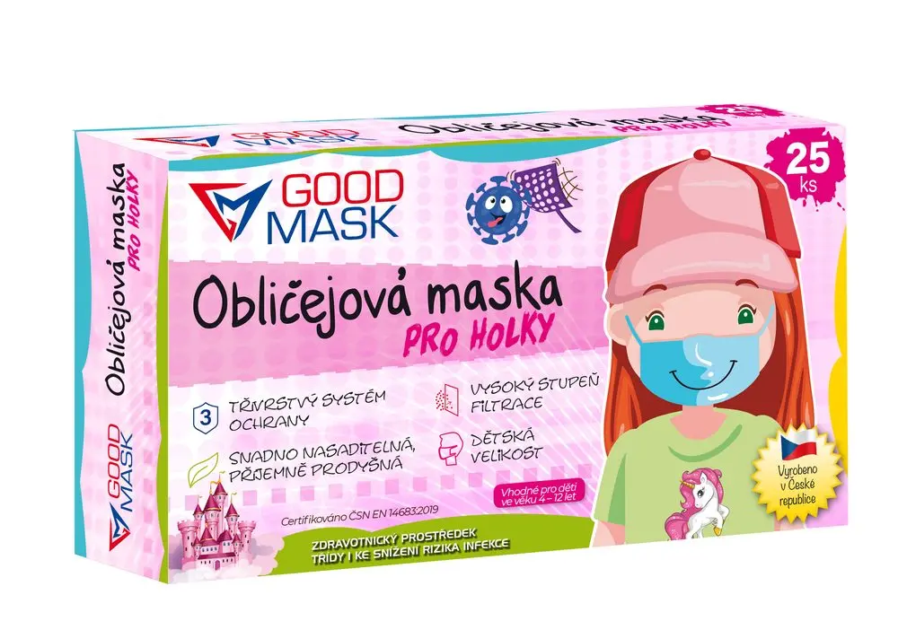 Dětské ochranné roušky pro holky - 25 ks