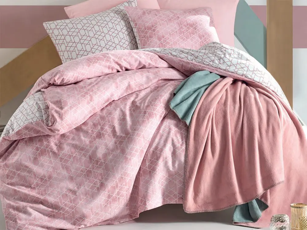 Cottonbox povlečení 100% bavlněné renforcé Geometry Pink - 240x220 / 2x70x90 cm