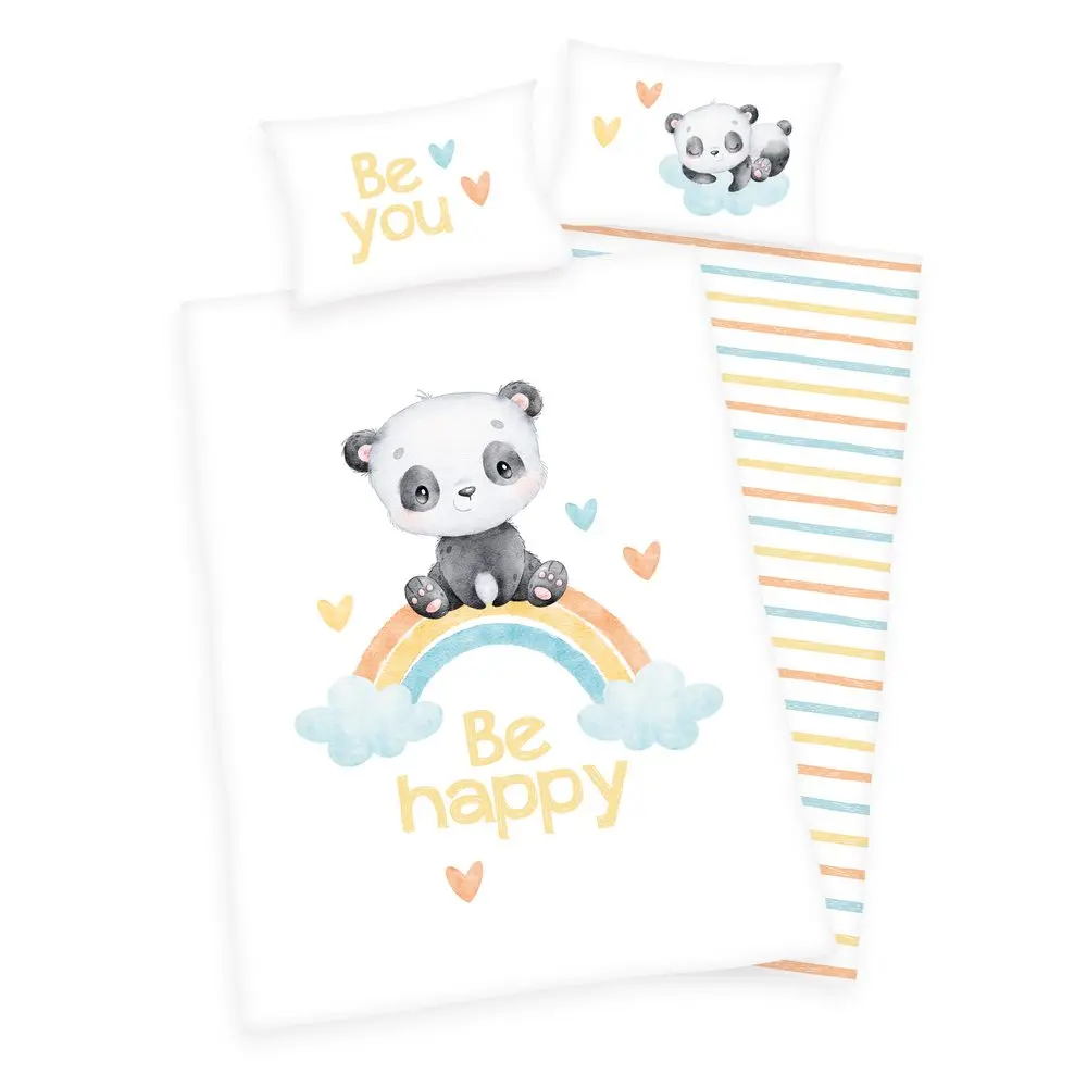 Herding Povlečení pro miminka Rainbow Panda 100x135/40x60cm