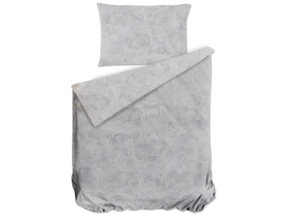 Bierbaum povlečení bavlněný satén 3684 Paisley Grey - 140x220 / 70x90 cm