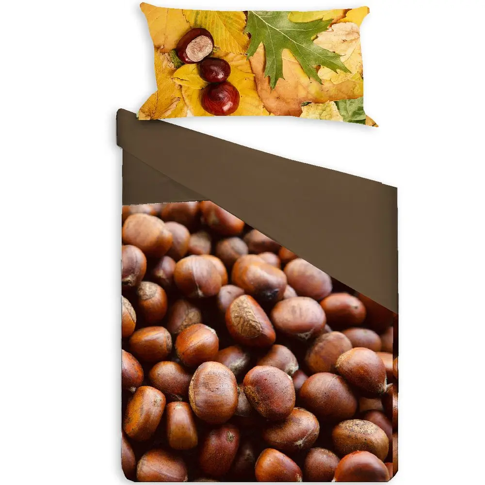 Gipetex Natural Dream 3D italské povlečení 100% bavlna Castagne - 140x200 / 70x90 cm